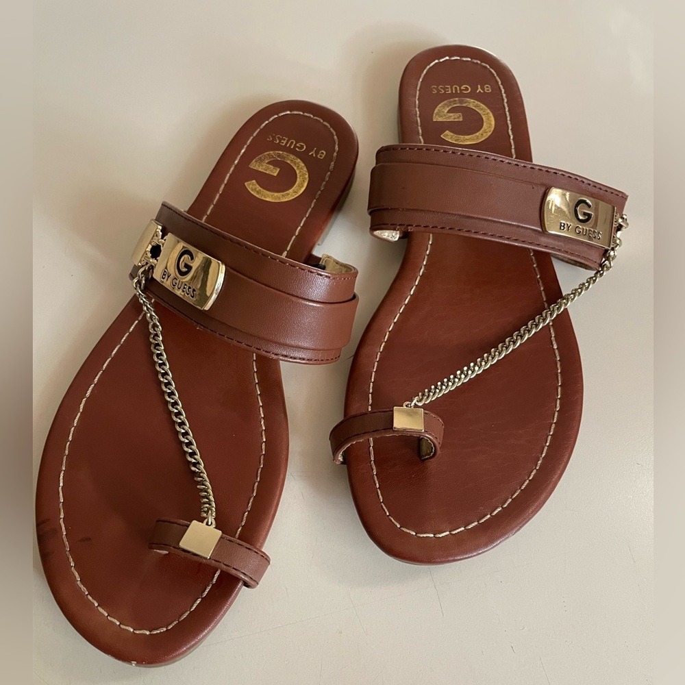 Guess Saddle Brown Chain Sandal
